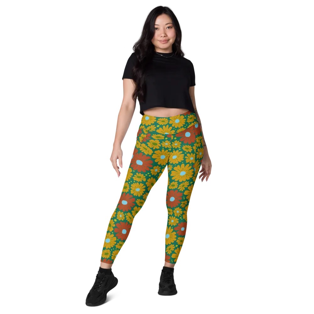 Marigold Voltage on Leggings with Pockets — Front