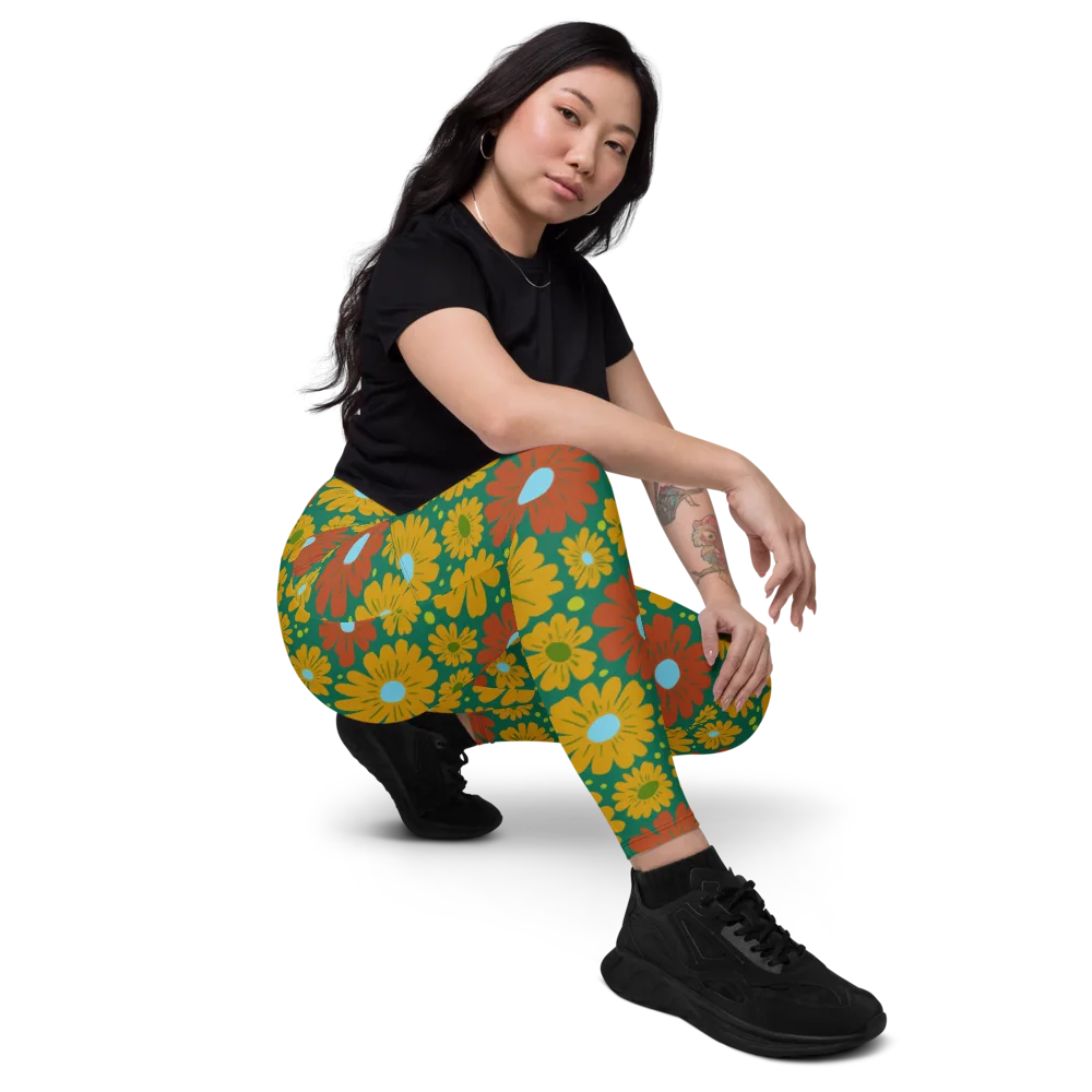 Marigold Voltage on Leggings with Pockets — Right Front