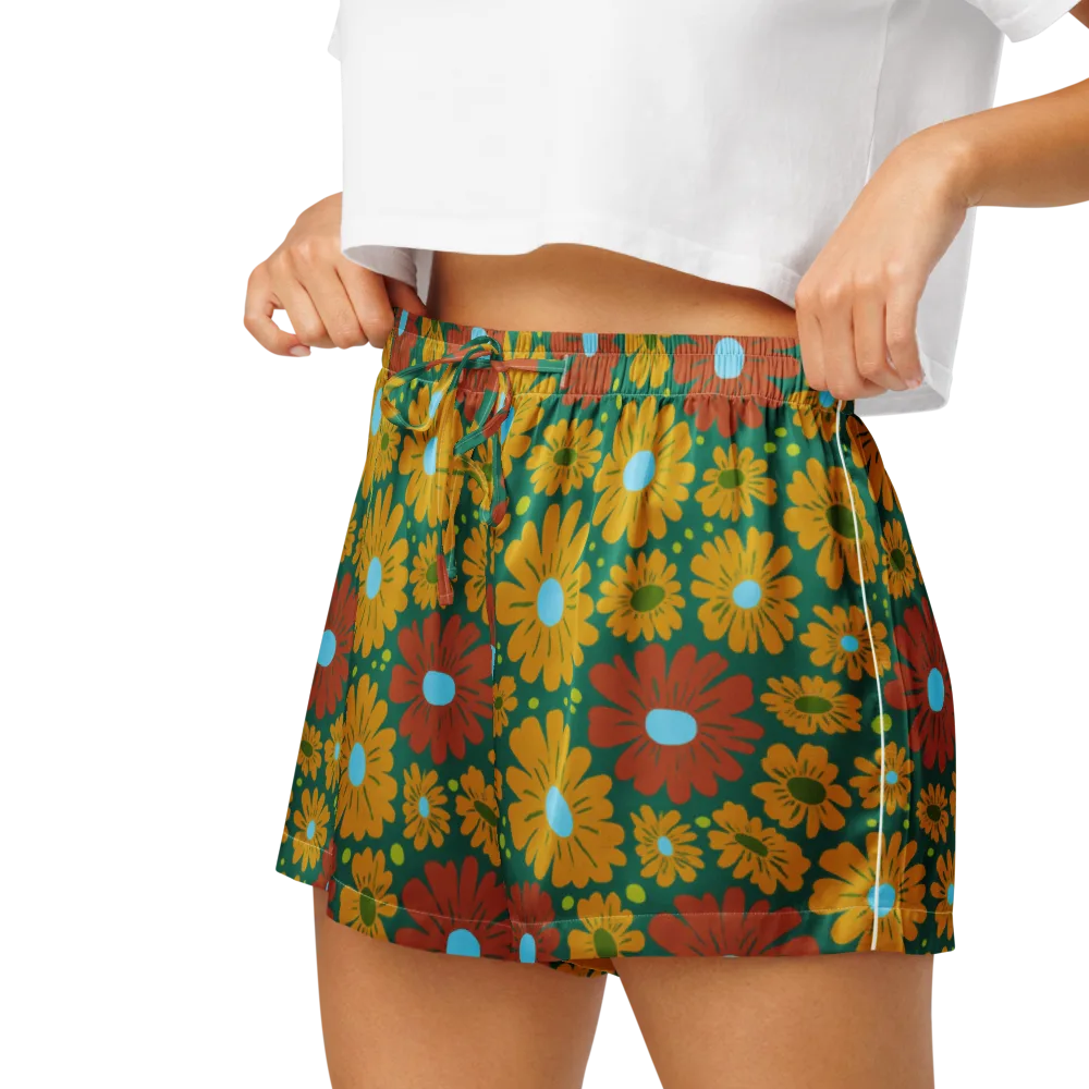 Marigold Voltage on Women's Pajama Shorts — Left