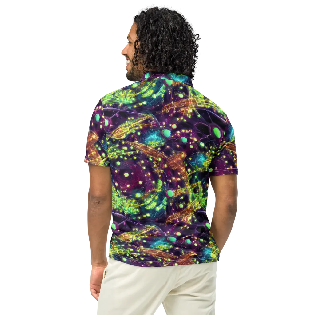 Astral Organica on Men's Slim Fit Polo Shirt — Back