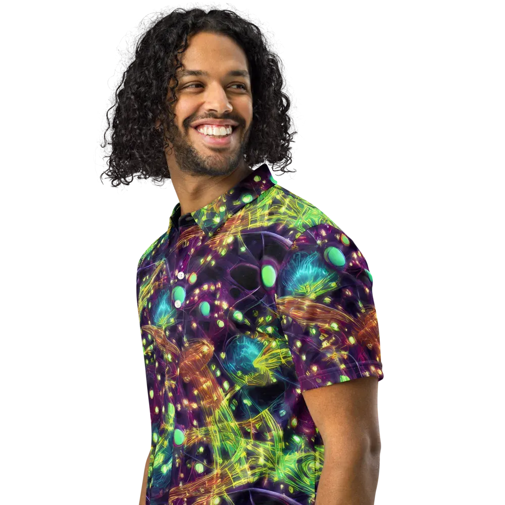Astral Organica on Men's Slim Fit Polo Shirt — Left Front