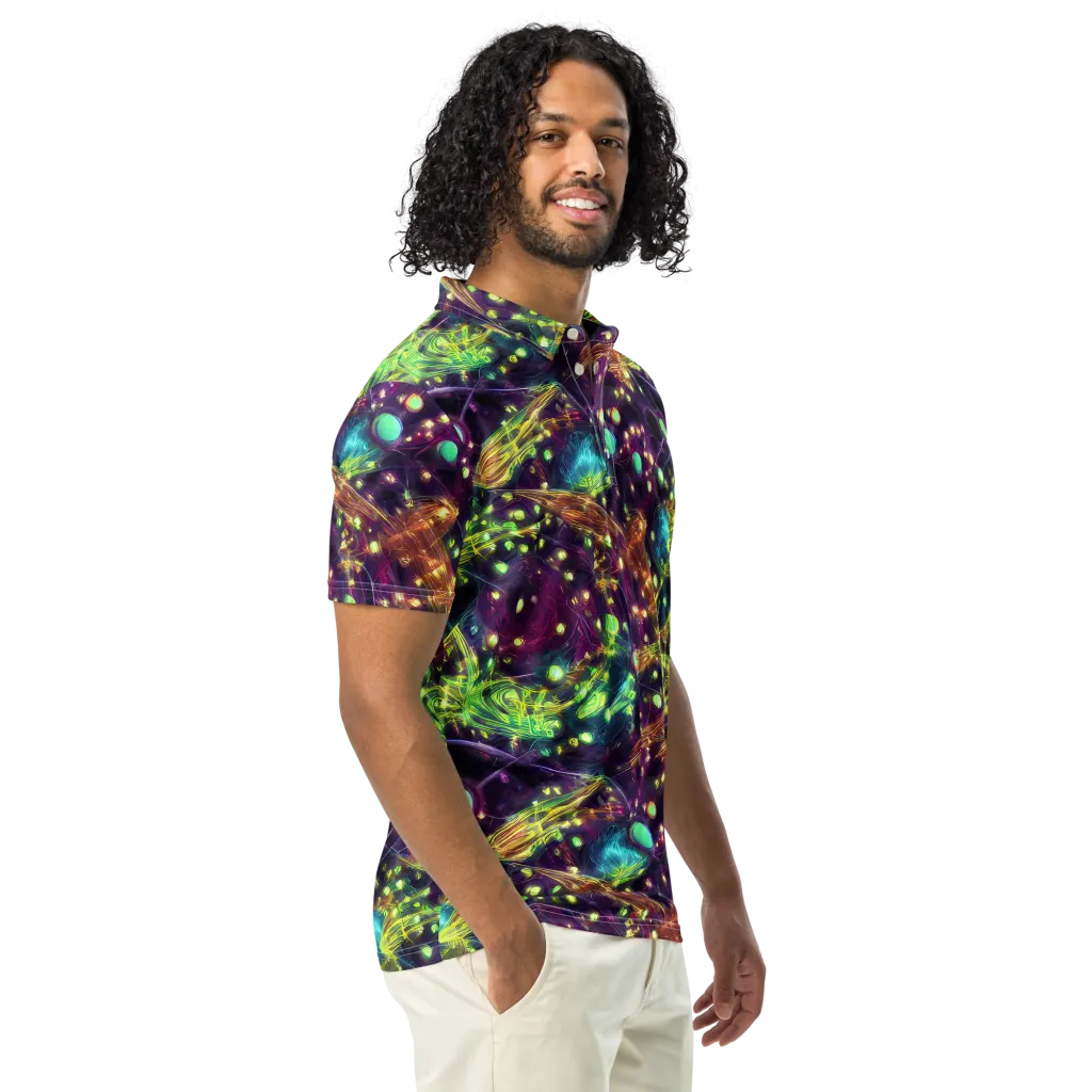 Astral Organica on Men's Slim Fit Polo Shirt — Right Front