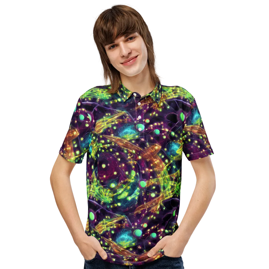 Astral Organica on Men's Slim Fit Polo Shirt — Front