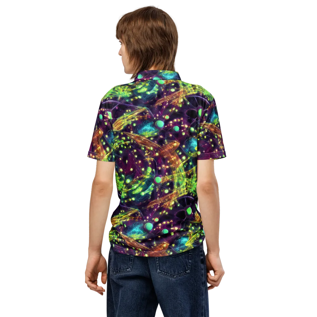 Astral Organica on Men's Slim Fit Polo Shirt — Back