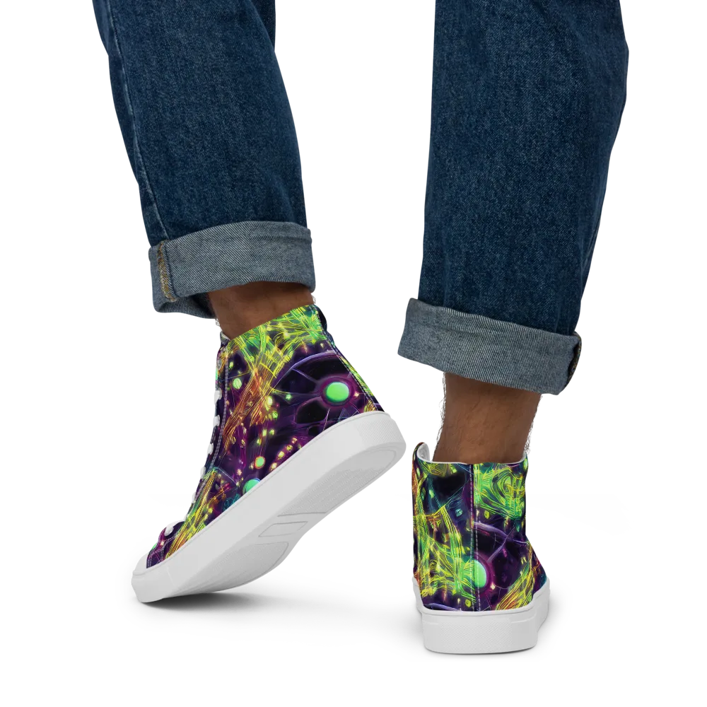 Astral Organica on Men's High Top Canvas Shoes — Back