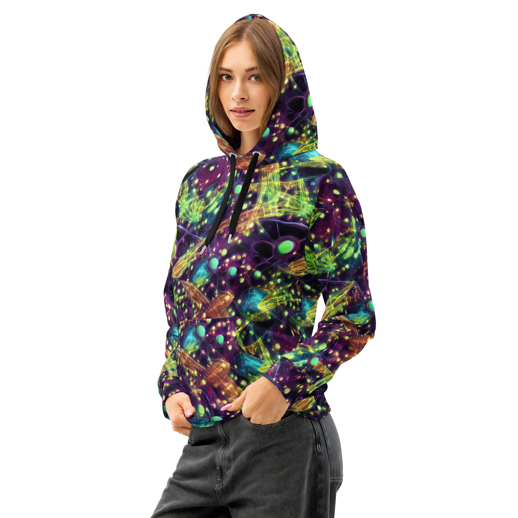 Astral Organica on Cotton Hoodie — Left Front