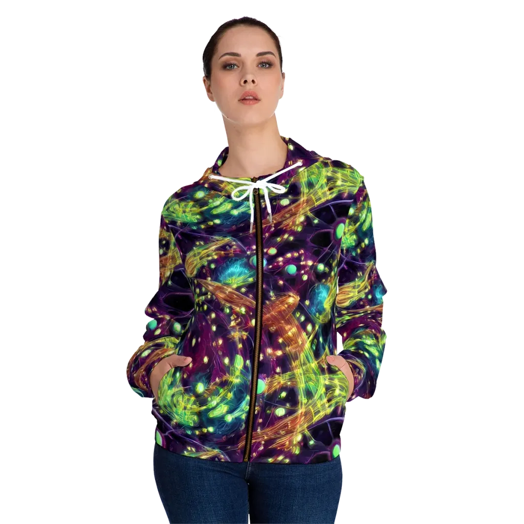 Astral Organica on Women's Full-Zip Hoodie — Front On Person