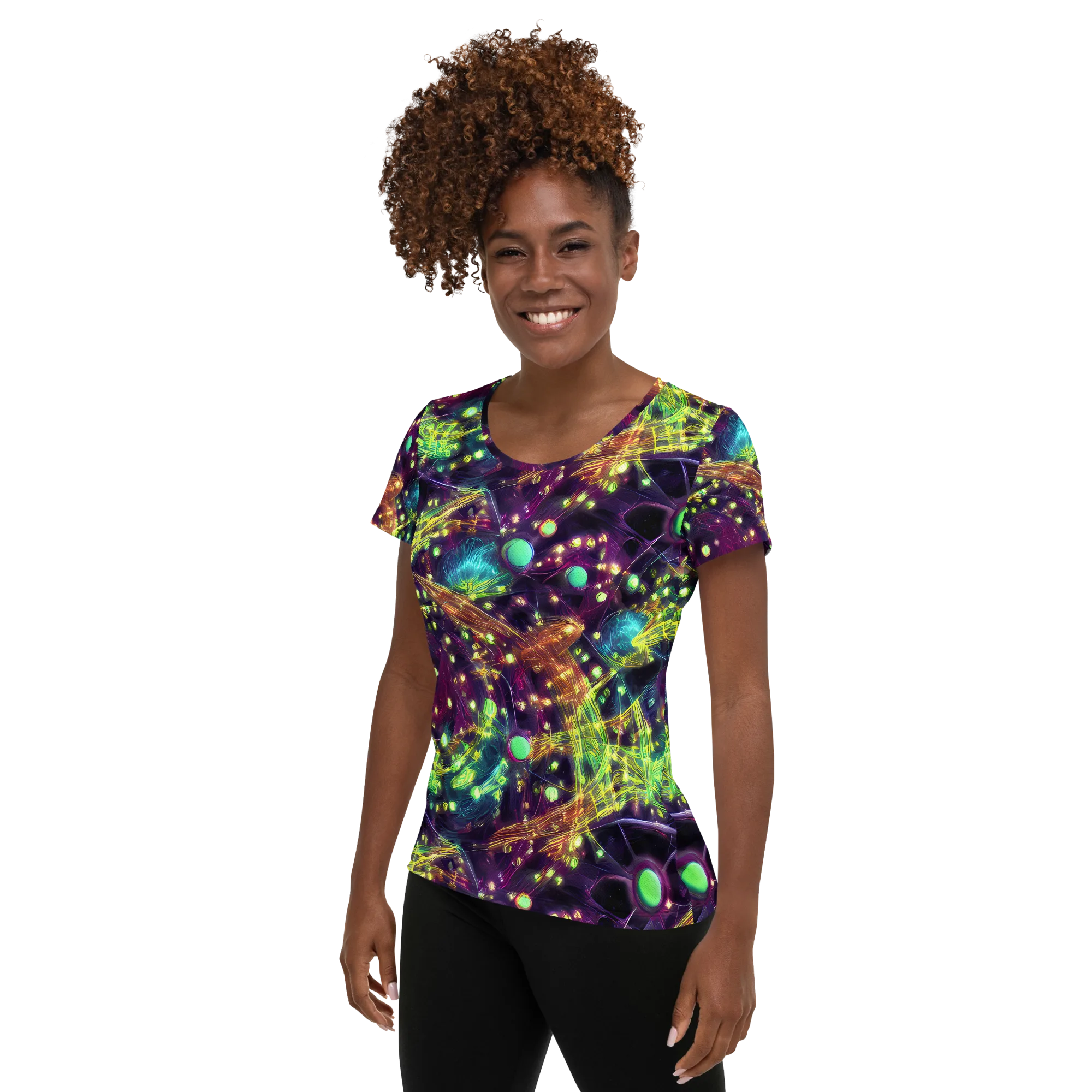 Astral Organica on Women's Athletic T-Shirt — Left