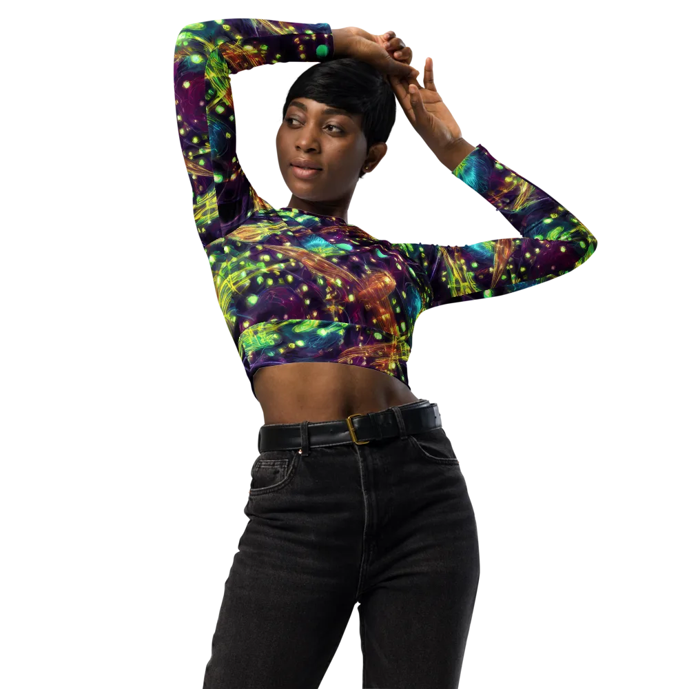 Astral Organica on Long Sleeve Crop Top — Front
