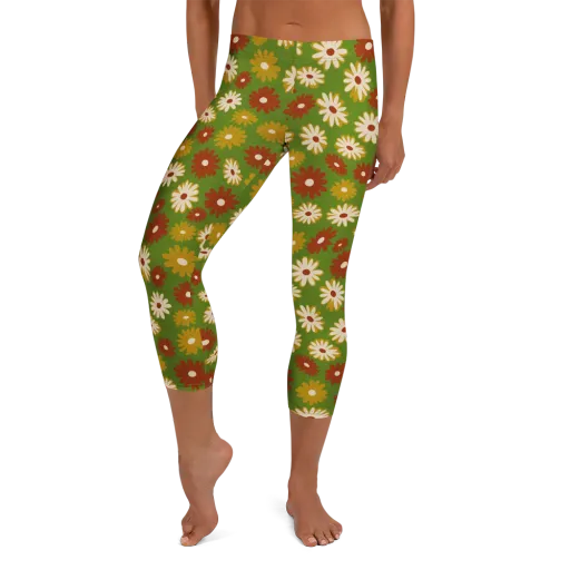Harvest Daisy on a Capri Leggings