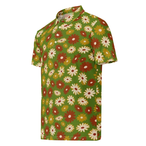 Harvest Daisy on a Men's Slim Fit Polo Shirt