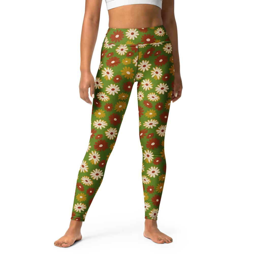 Harvest Daisy on Yoga Leggings — Front