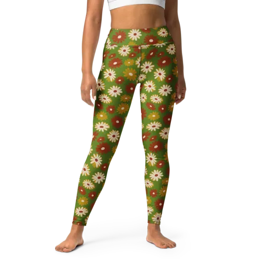 Harvest Daisy on a Yoga Leggings