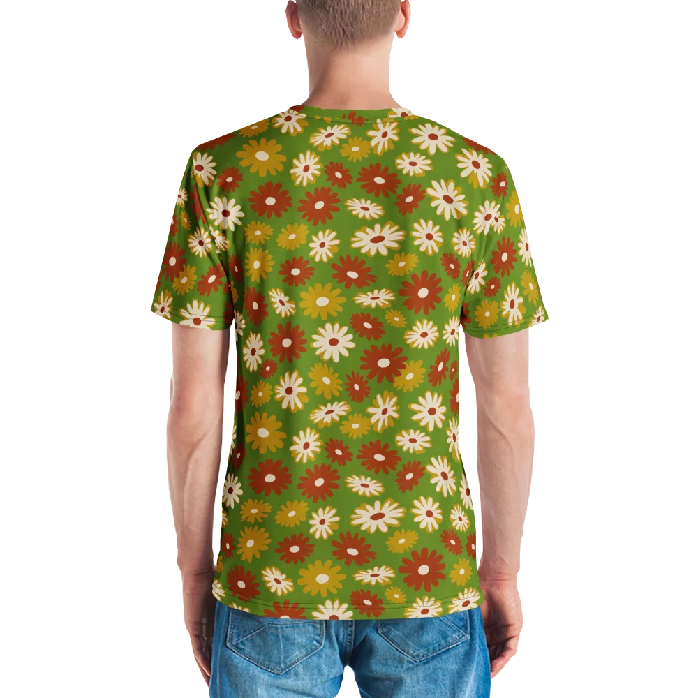 Harvest Daisy on Men's Crew Neck T-Shirt — Back