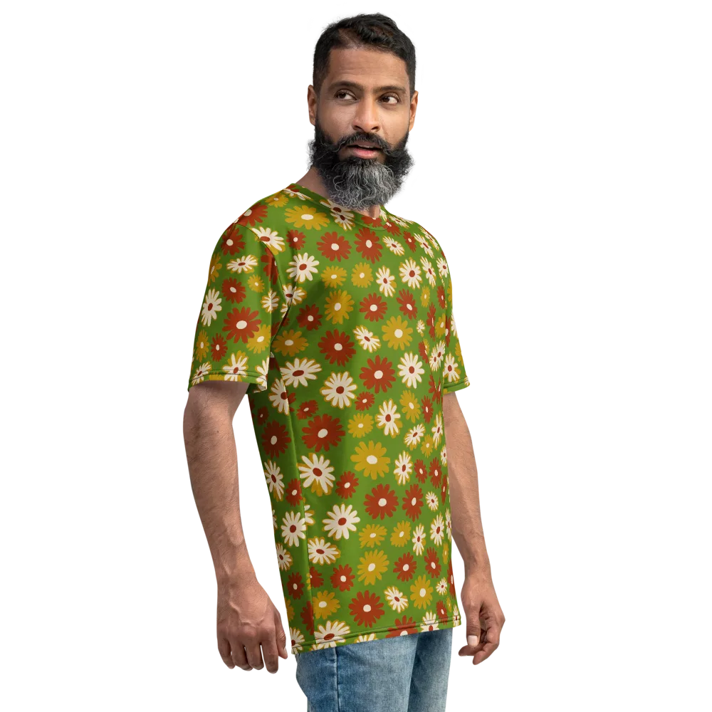 Harvest Daisy on Men's Crew Neck T-Shirt — Right