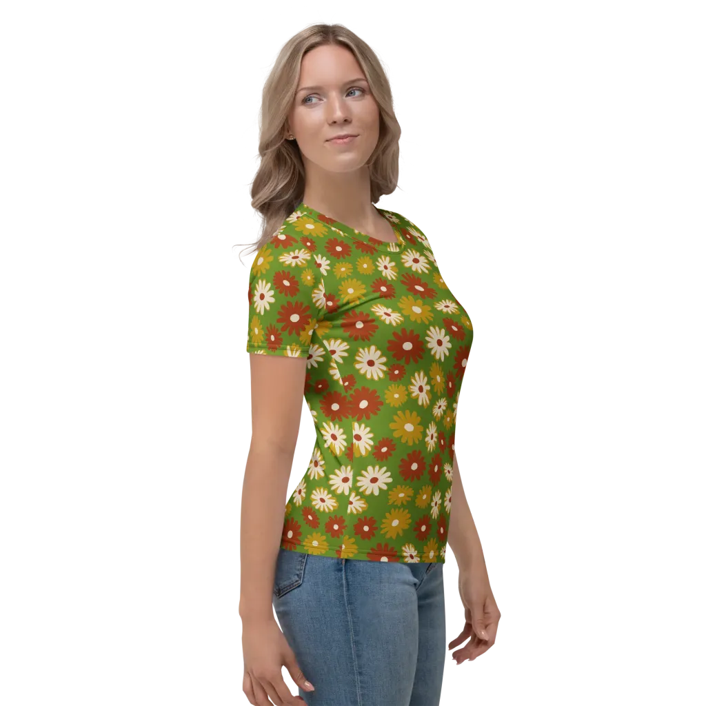 Harvest Daisy on Women's Crew Neck T-Shirt — Right