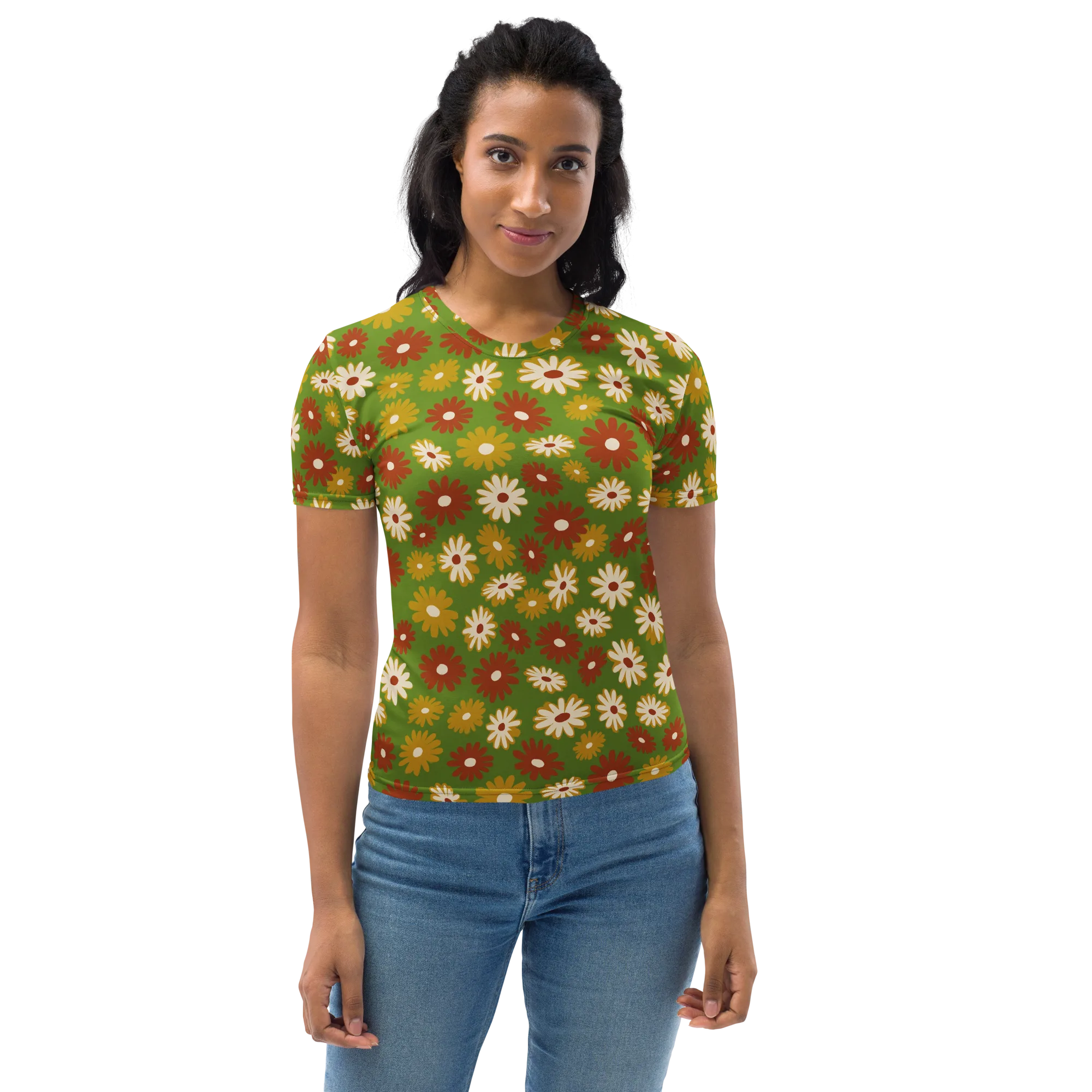 Harvest Daisy on Women's Crew Neck T-Shirt — Front