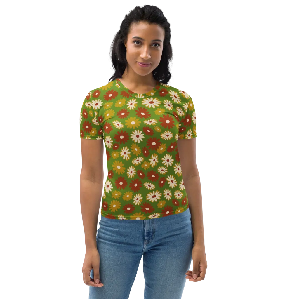 Harvest Daisy on Women's Crew Neck T-Shirt — Front