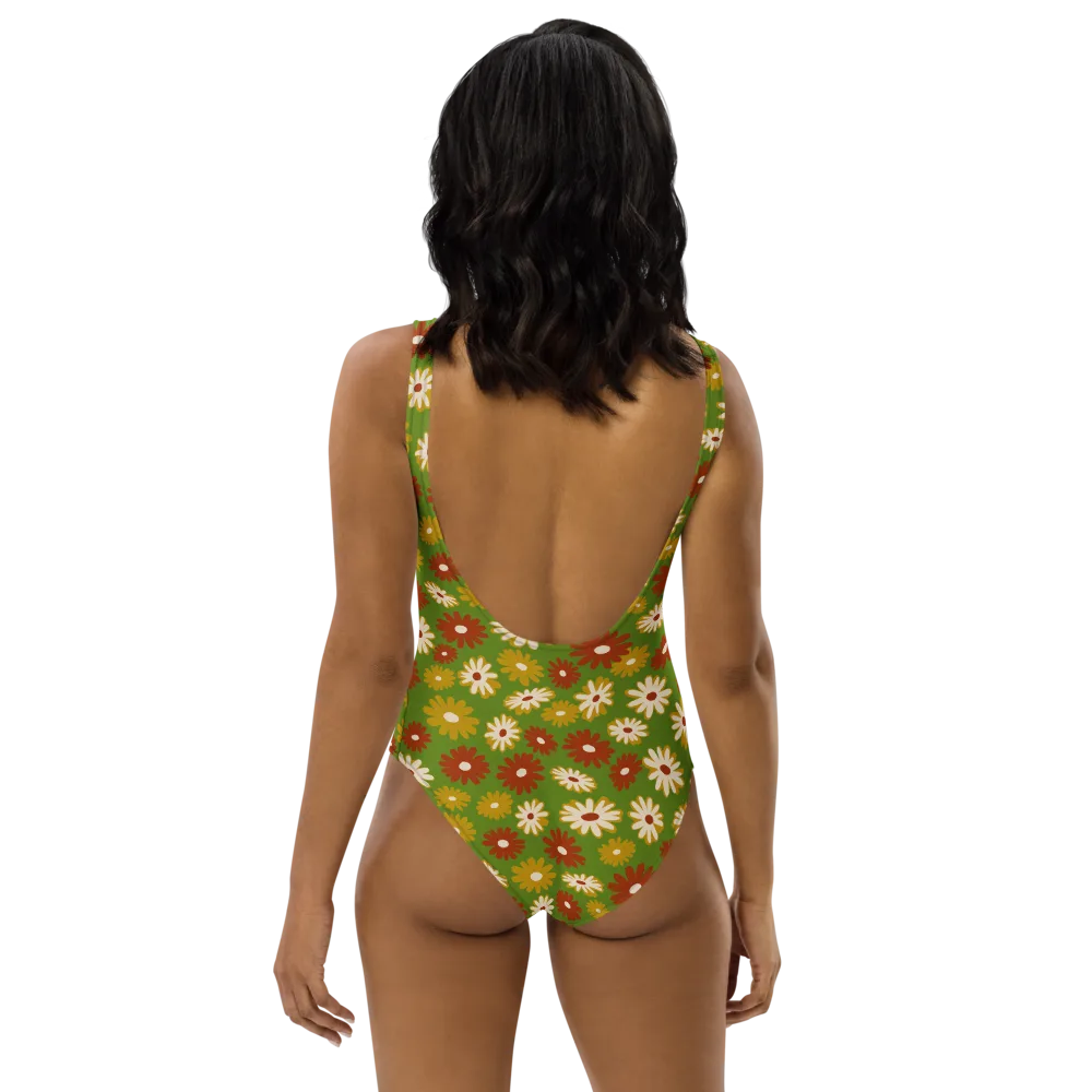Harvest Daisy on One-Piece Swimsuit — Back