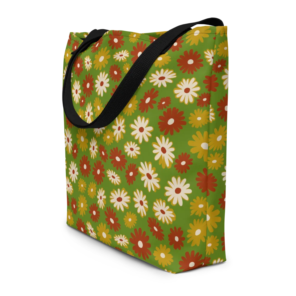Harvest Daisy on Large Tote Bag W/ Pocket — Front