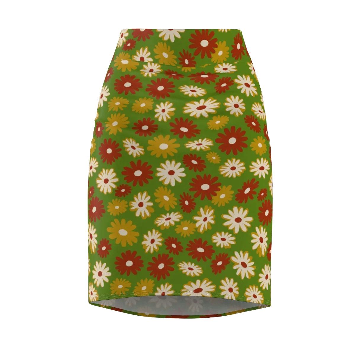 Harvest Daisy on Pencil Skirt — Front