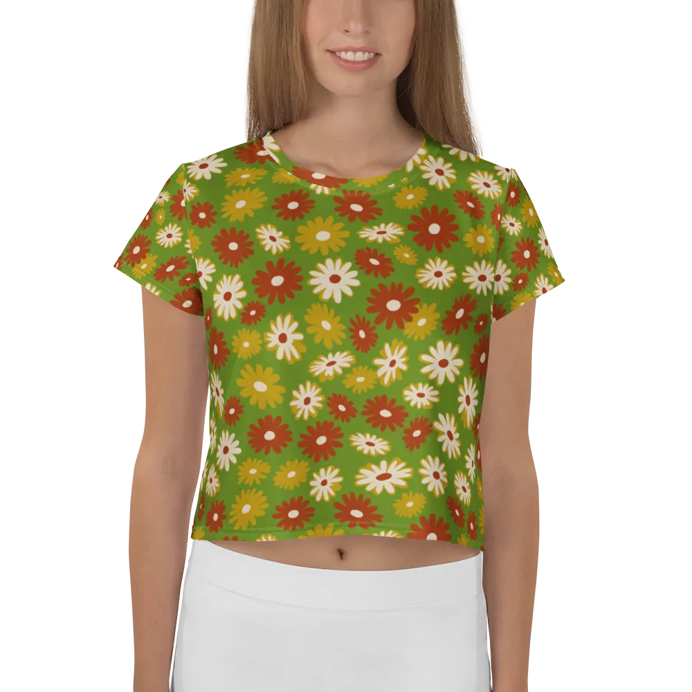 Harvest Daisy on Crop Tee — Front