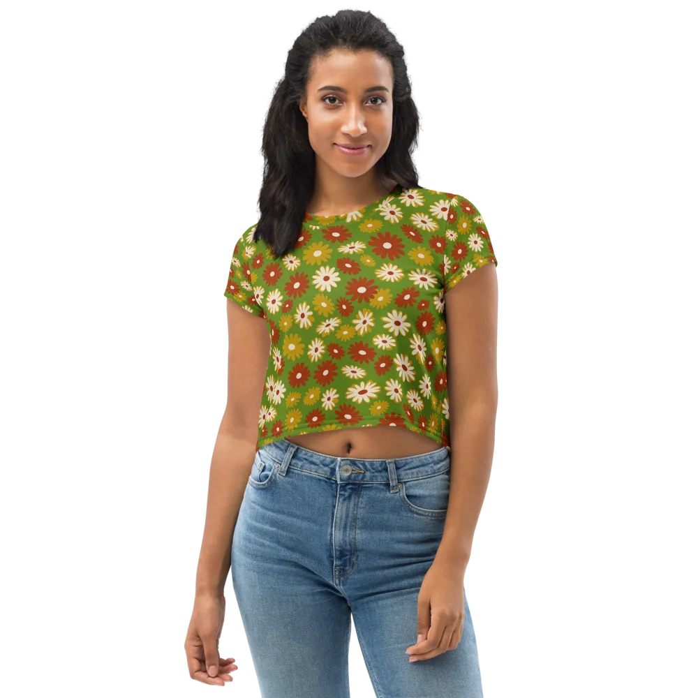 Harvest Daisy on Crop Tee — Front