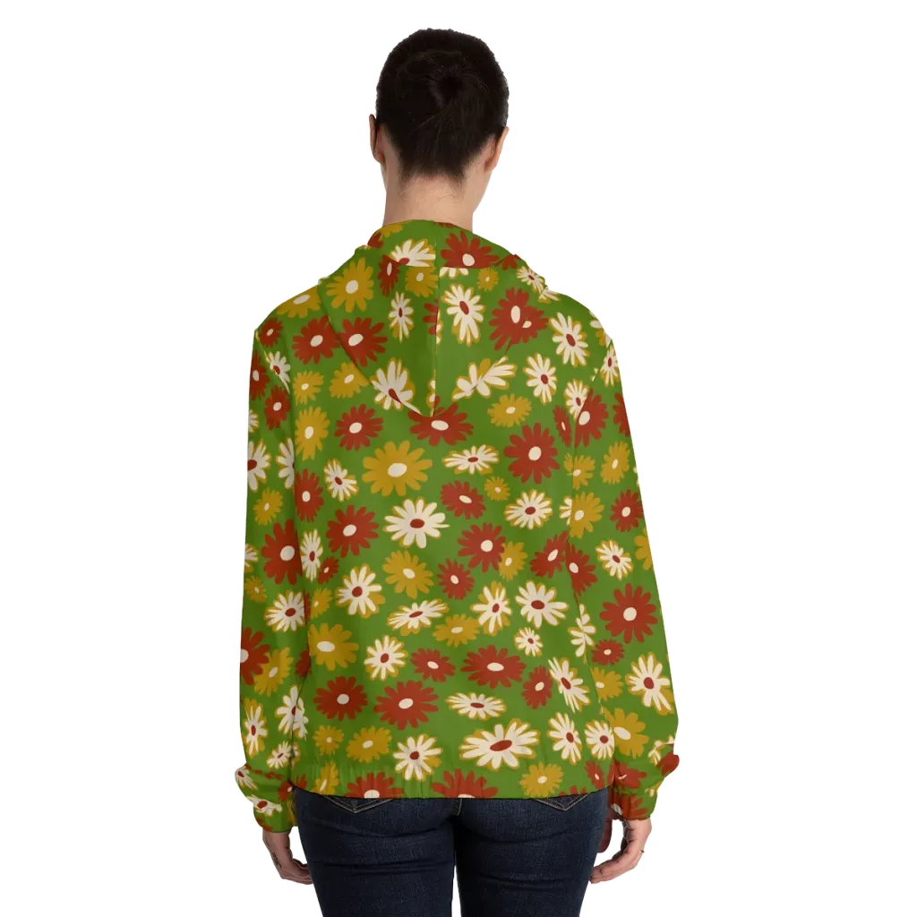 Harvest Daisy on Women's Full-Zip Hoodie — Back On Person