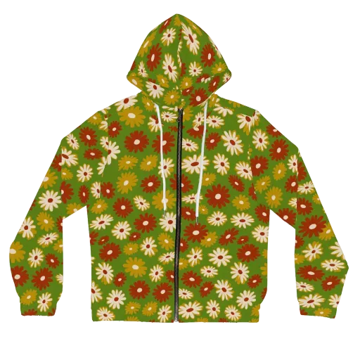 Harvest Daisy on a Women's Full-Zip Hoodie
