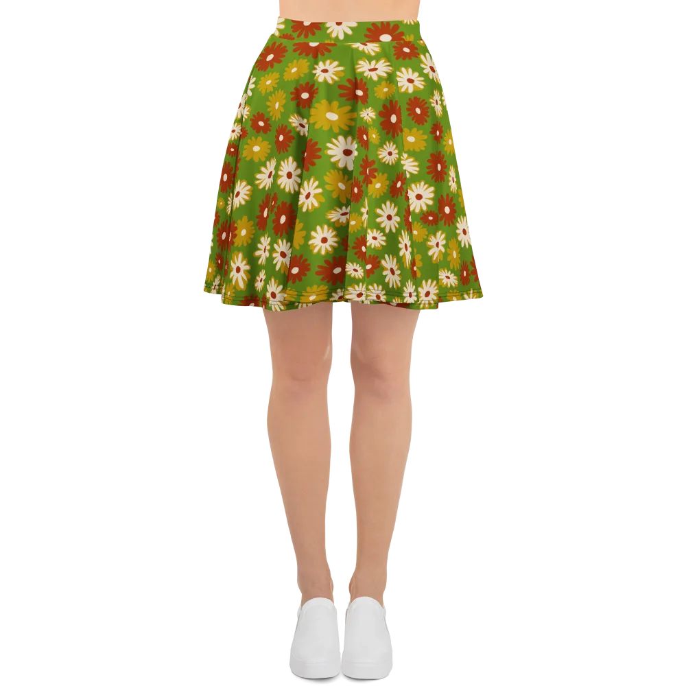 Harvest Daisy on Skater Skirt — Front