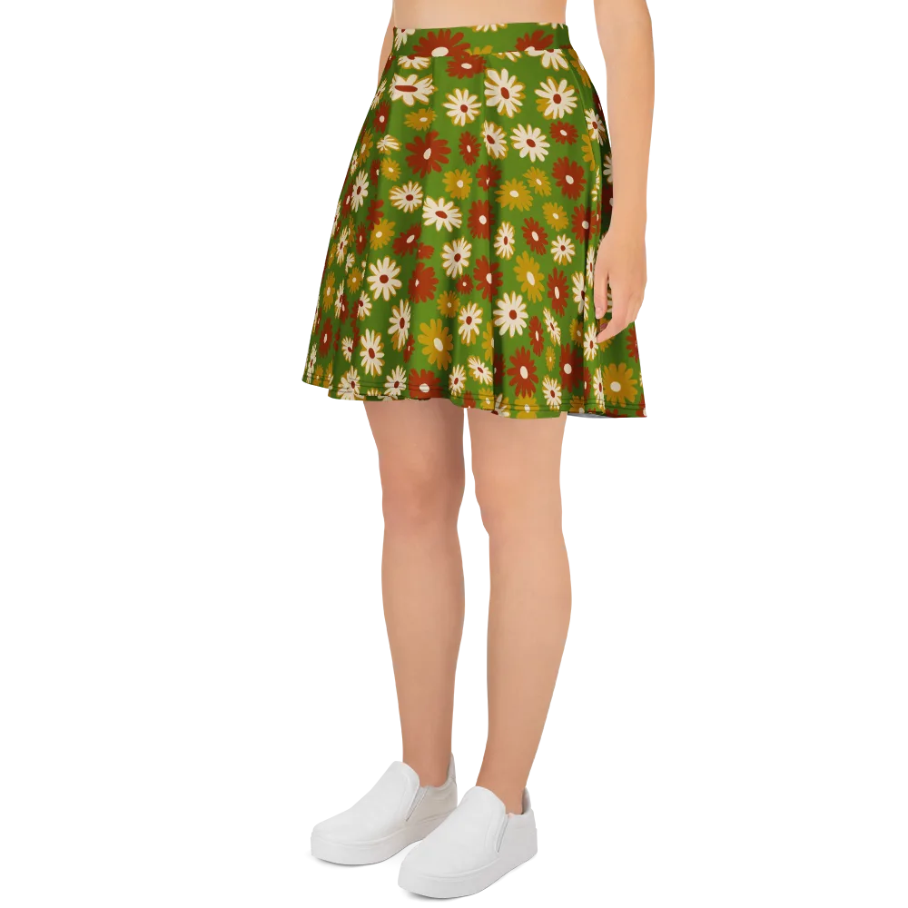 Harvest Daisy on Skater Skirt — Left