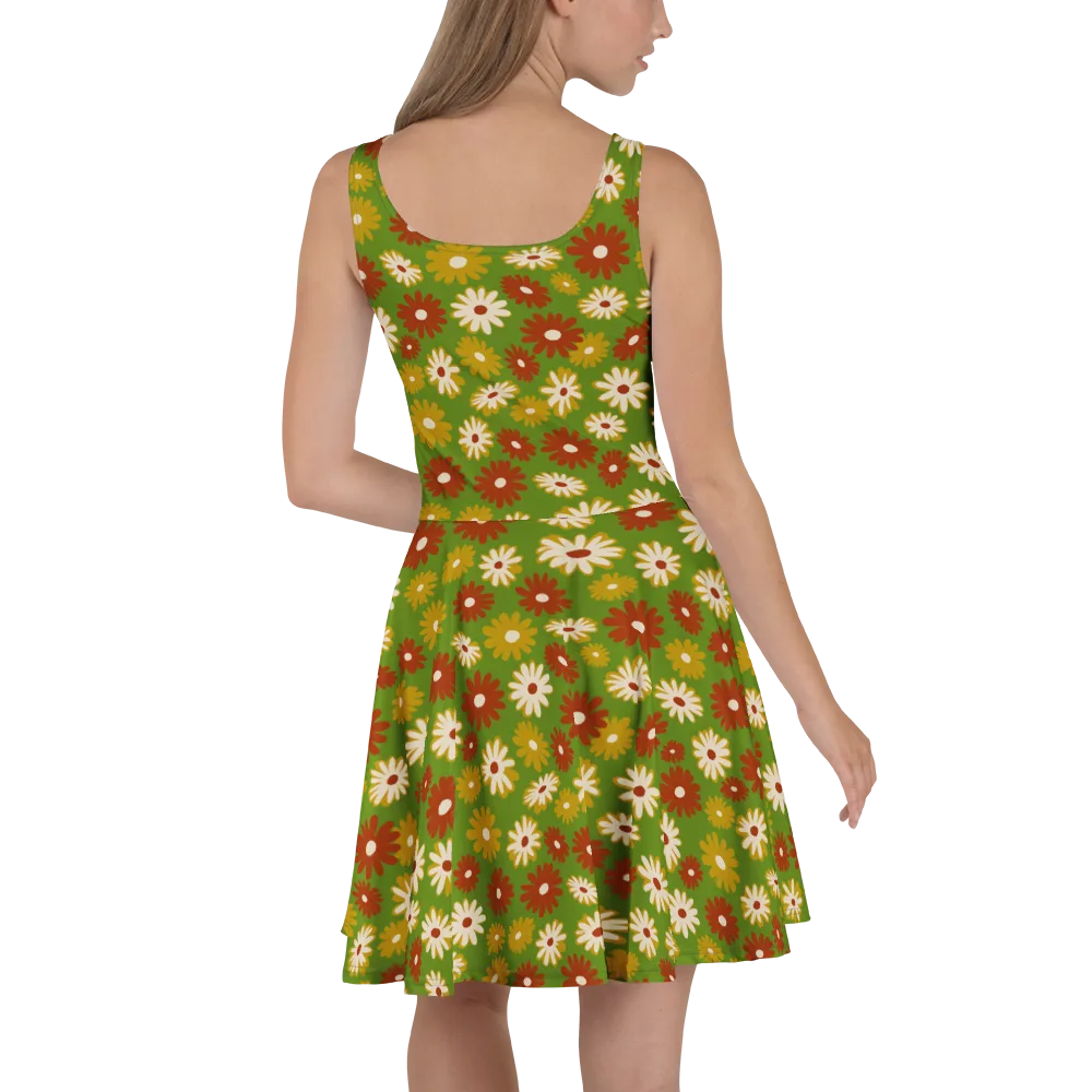 Harvest Daisy on Skater Dress — Back