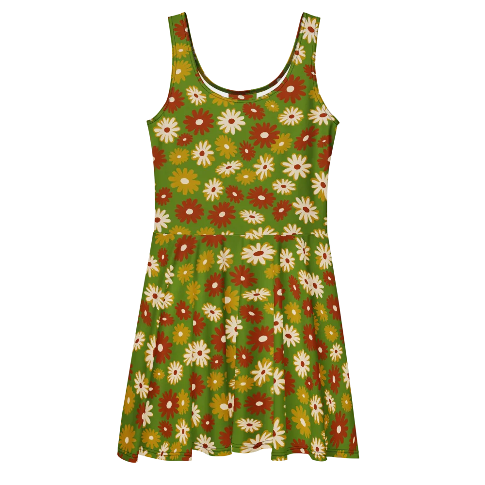 Harvest Daisy on Skater Dress — Front
