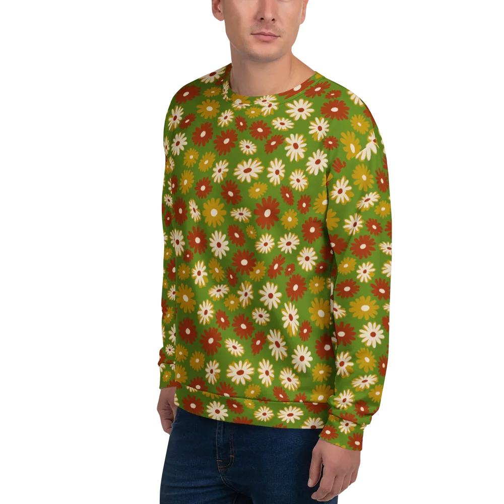 Harvest Daisy on Sweatshirt — Left Front