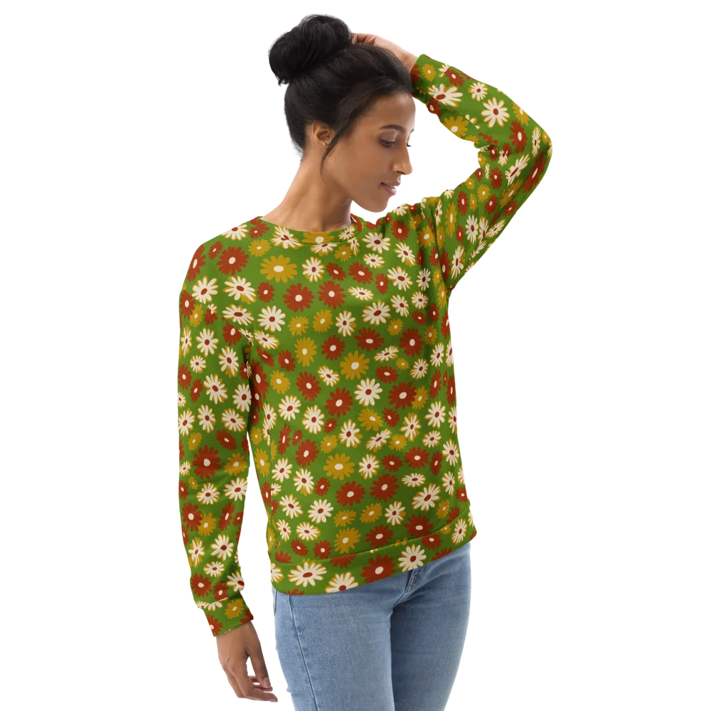 Harvest Daisy on Sweatshirt — Right Front