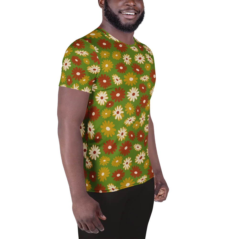 Harvest Daisy on Men's Athletic T-Shirt — Right