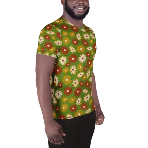 Harvest Daisy on a Men's Athletic T-Shirt