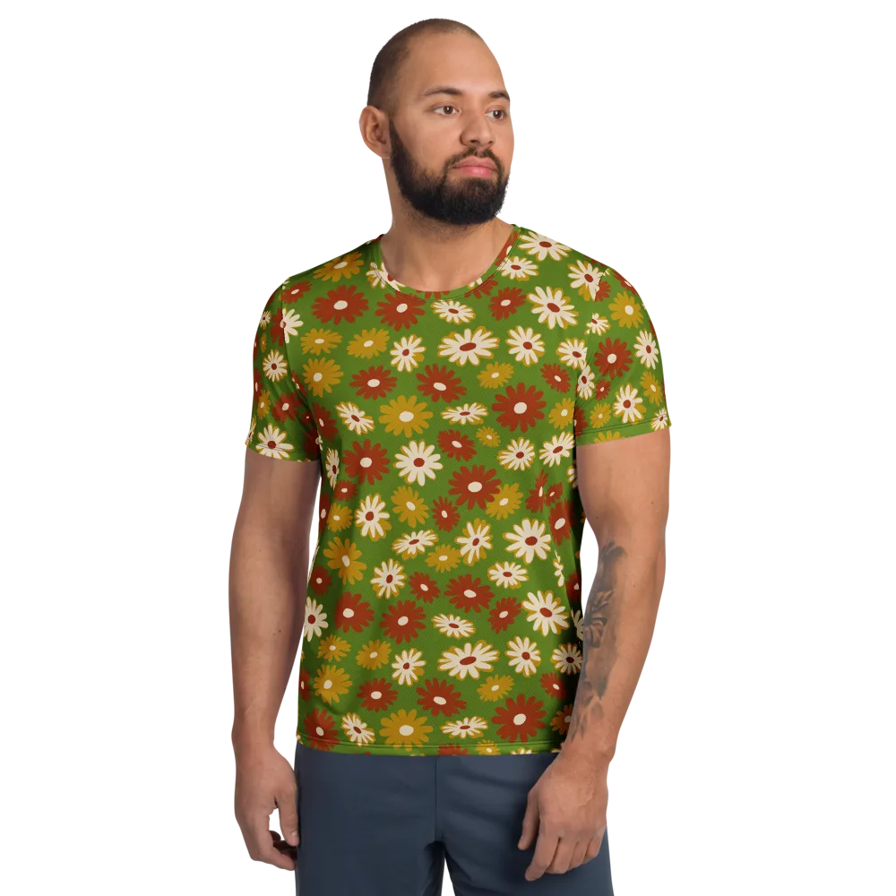Harvest Daisy on Men's Athletic T-Shirt — Front