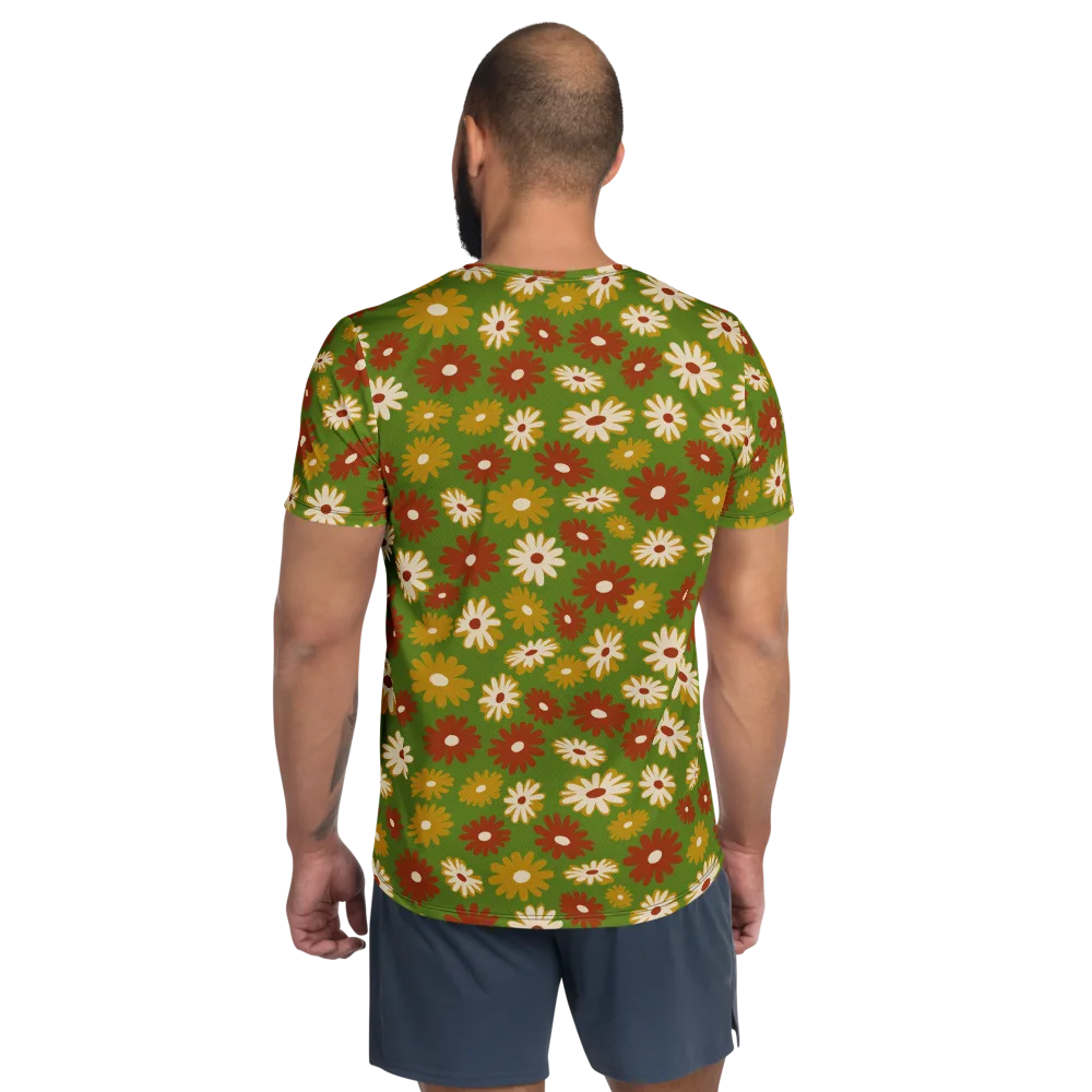 Harvest Daisy on Men's Athletic T-Shirt — Back