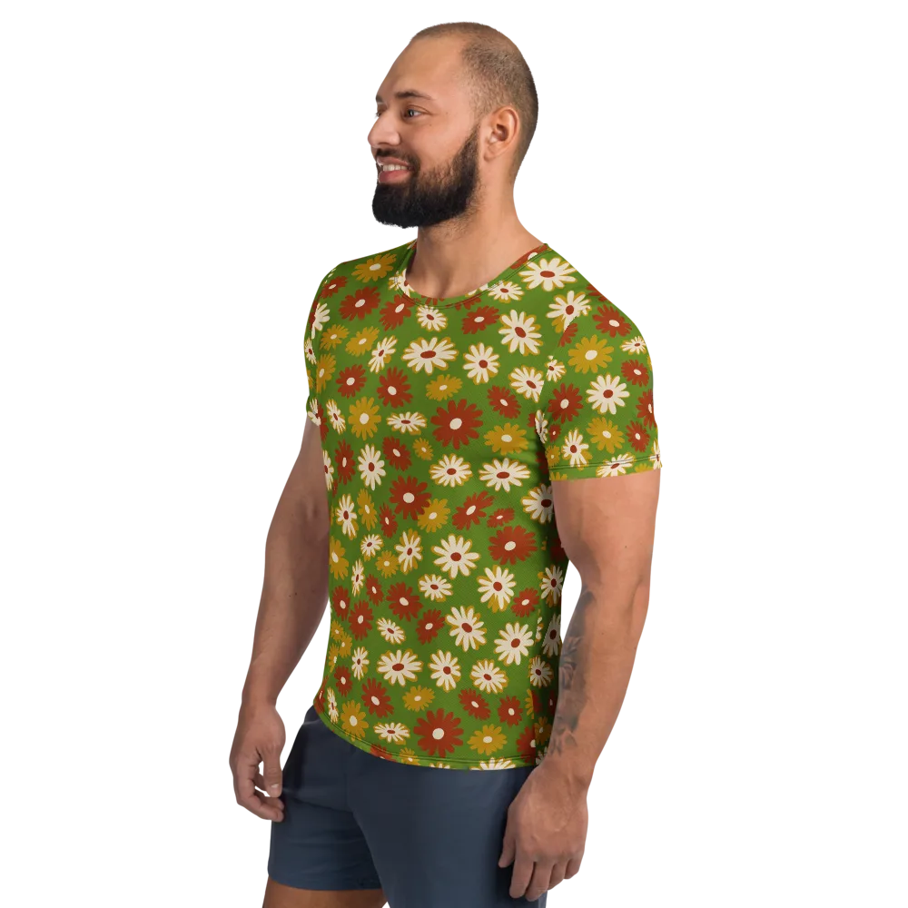 Harvest Daisy on Men's Athletic T-Shirt — Left