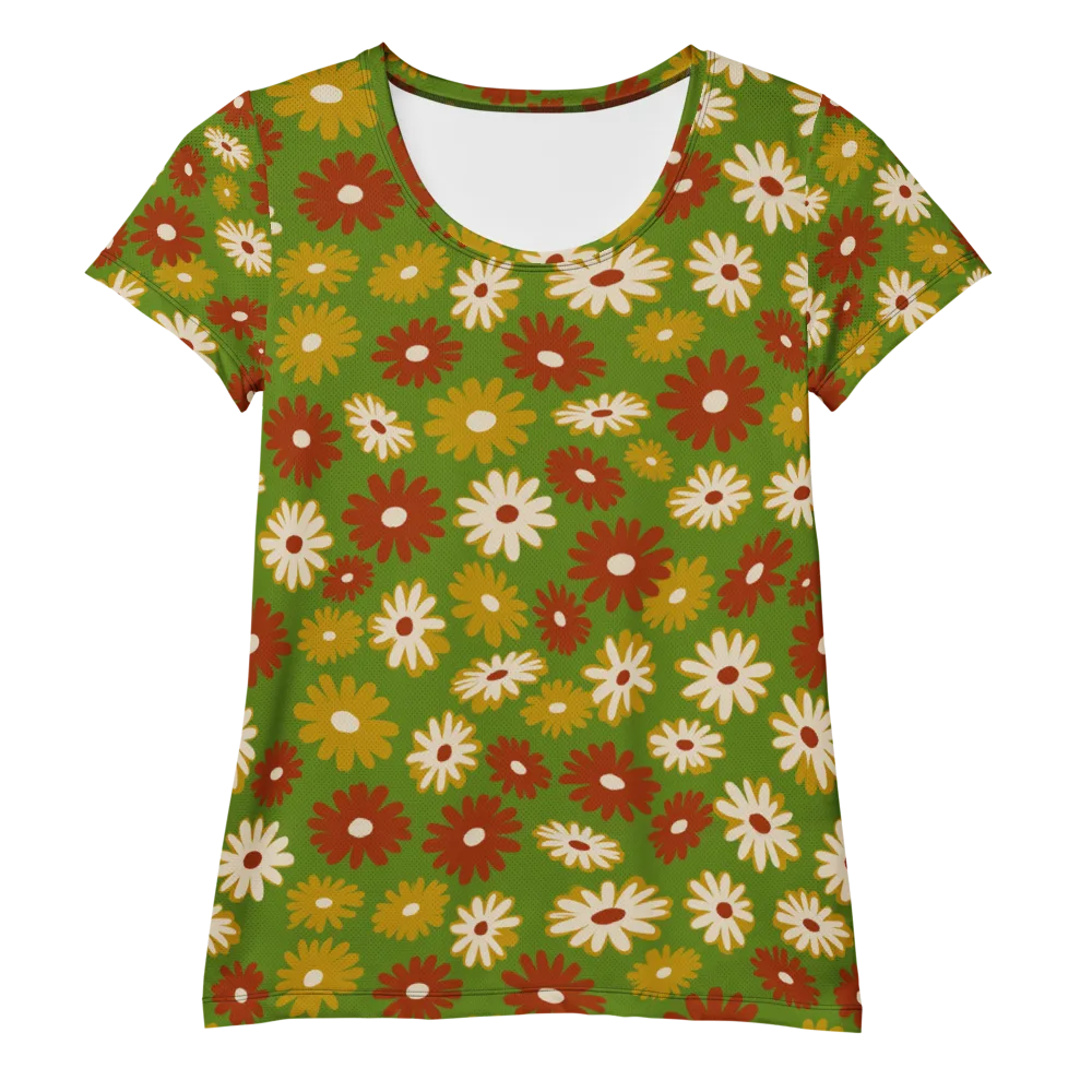 Harvest Daisy on Women's Athletic T-Shirt — Front