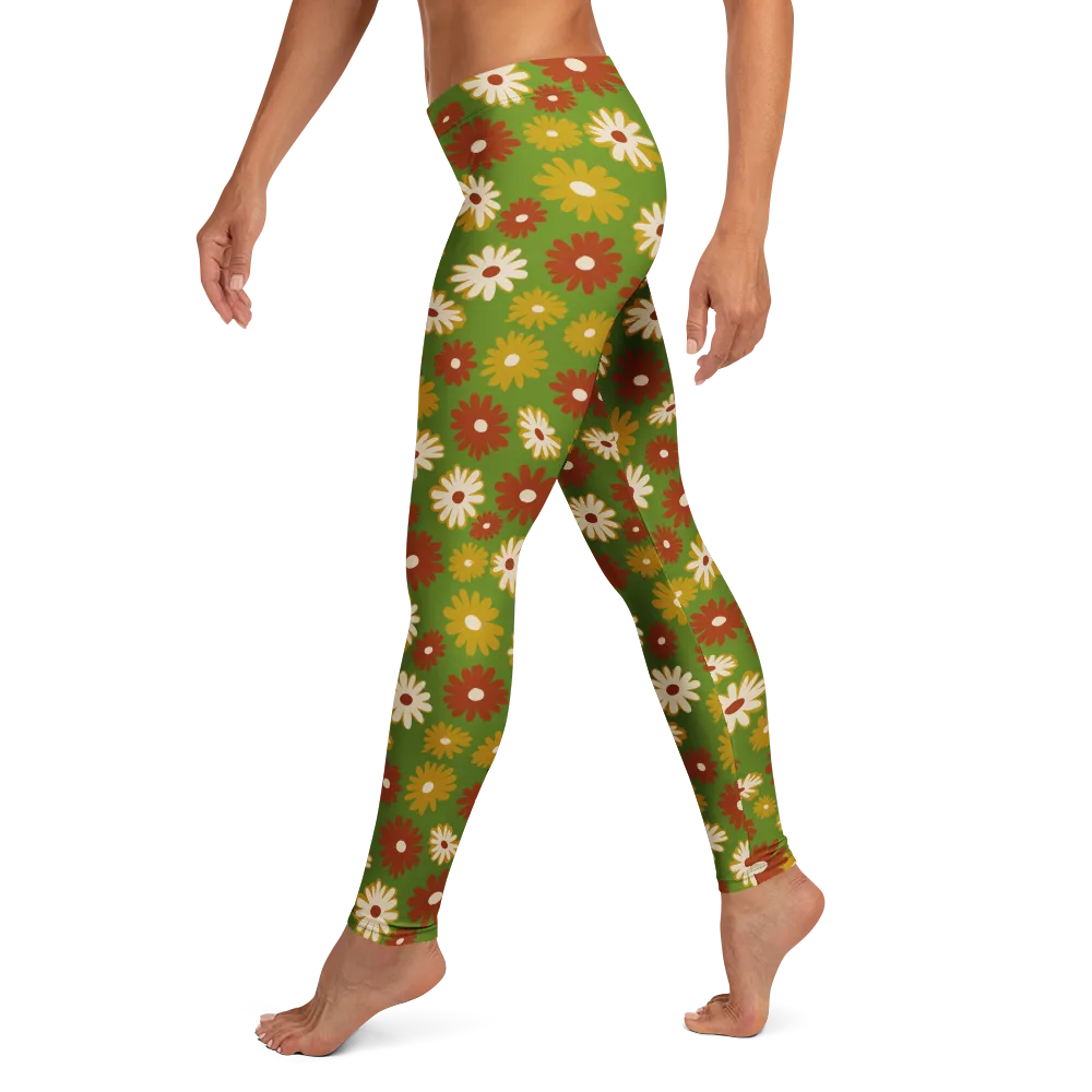 Harvest Daisy on Leggings — Left