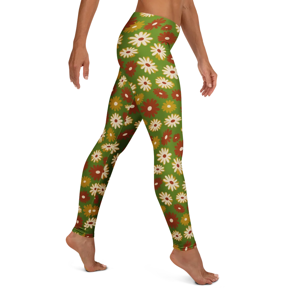 Harvest Daisy on Leggings — Right