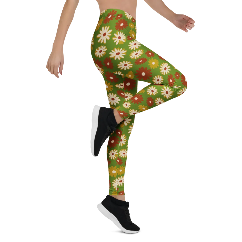 Harvest Daisy on Leggings — Right