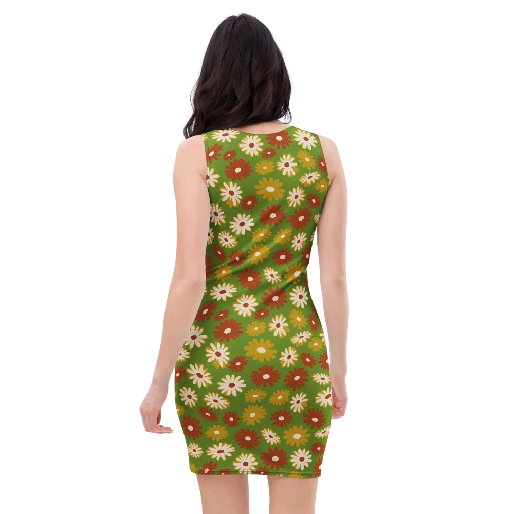 Harvest Daisy on Bodycon Dress — Back