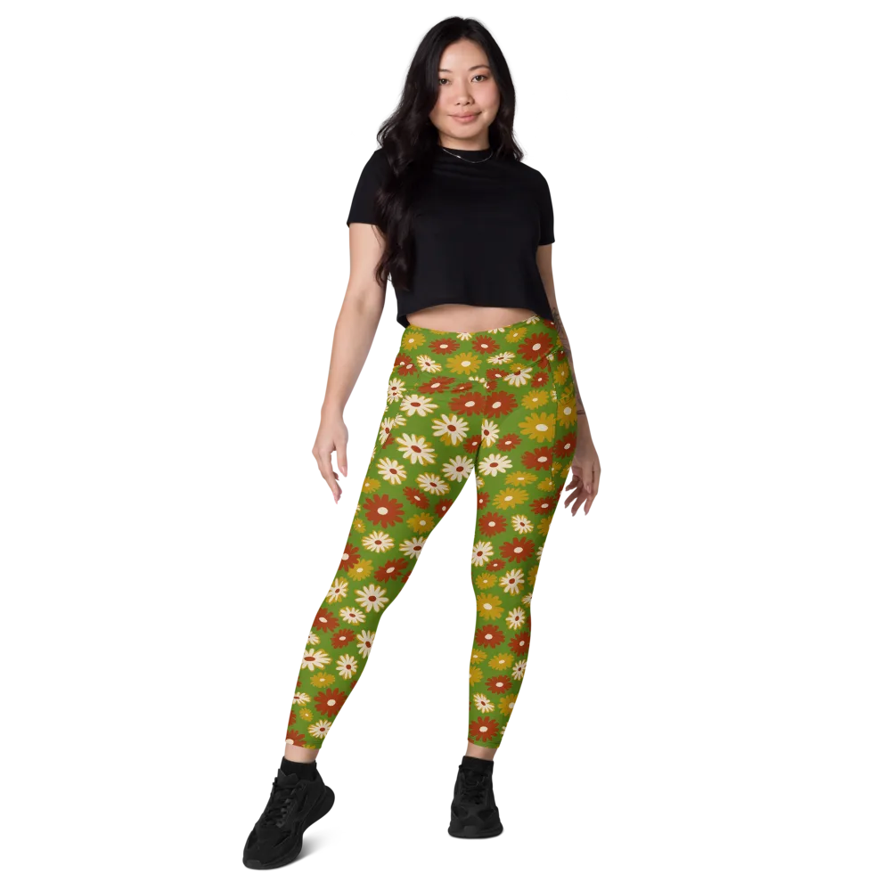 Harvest Daisy on Leggings with Pockets — Front