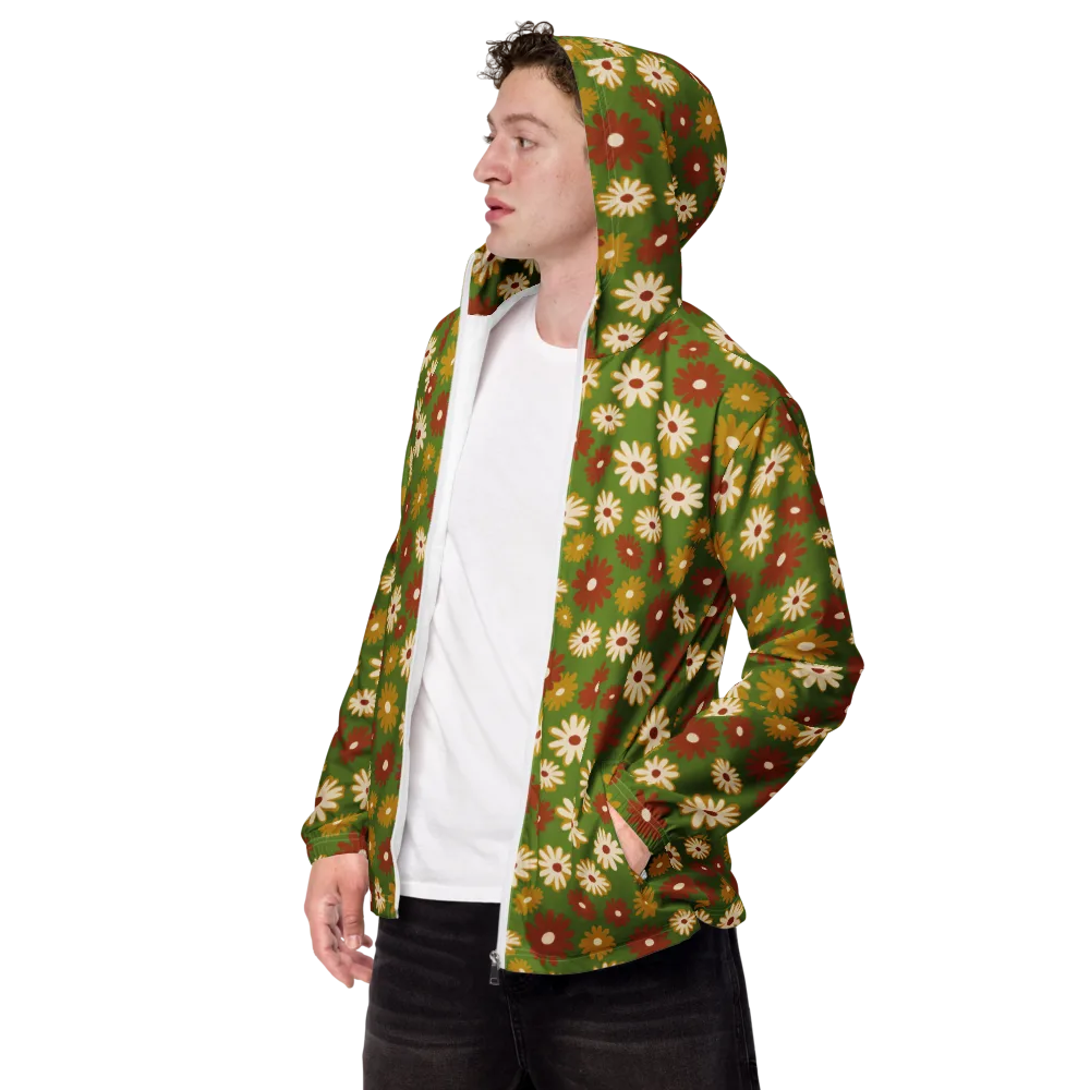 Harvest Daisy on Men's Windbreaker — Left Front