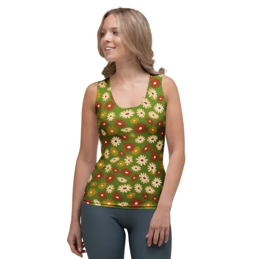 Harvest Daisy on a Women's Tank Top