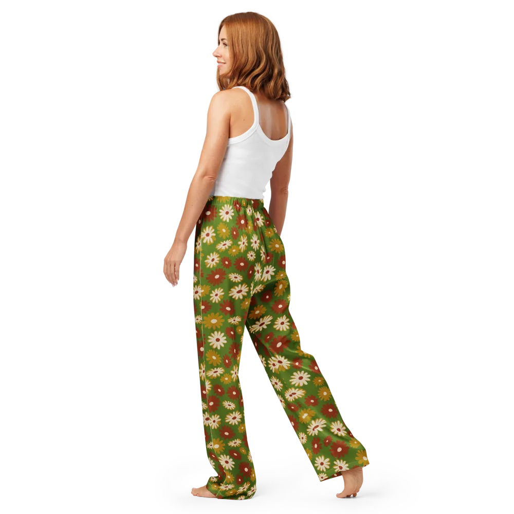Harvest Daisy on Women's Pajama Pants — Back