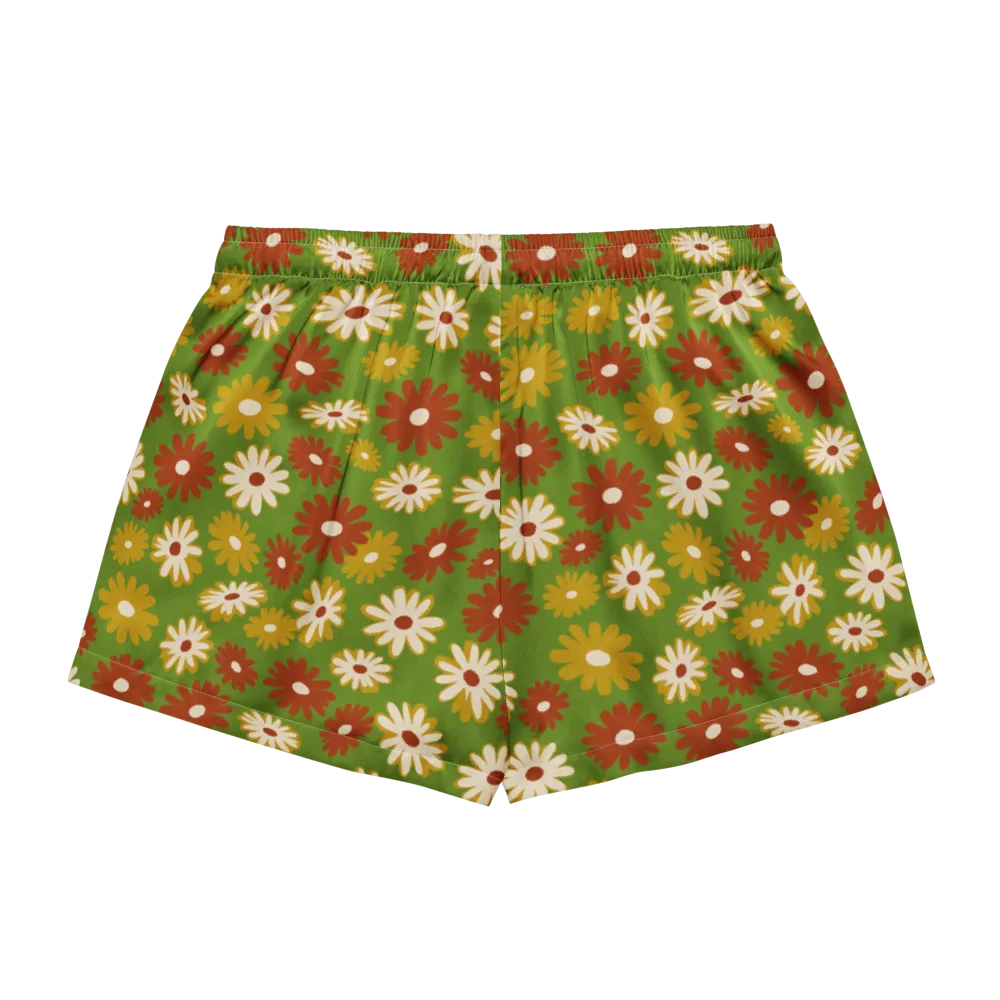 Harvest Daisy on Women's Pajama Shorts — Back